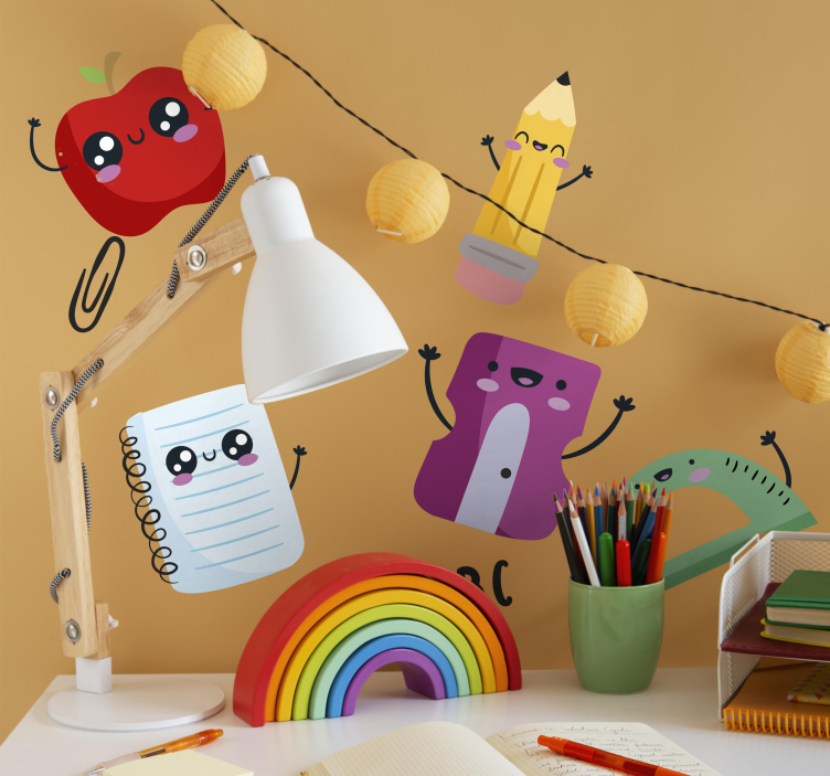 back to school set educational sticker - TenStickers