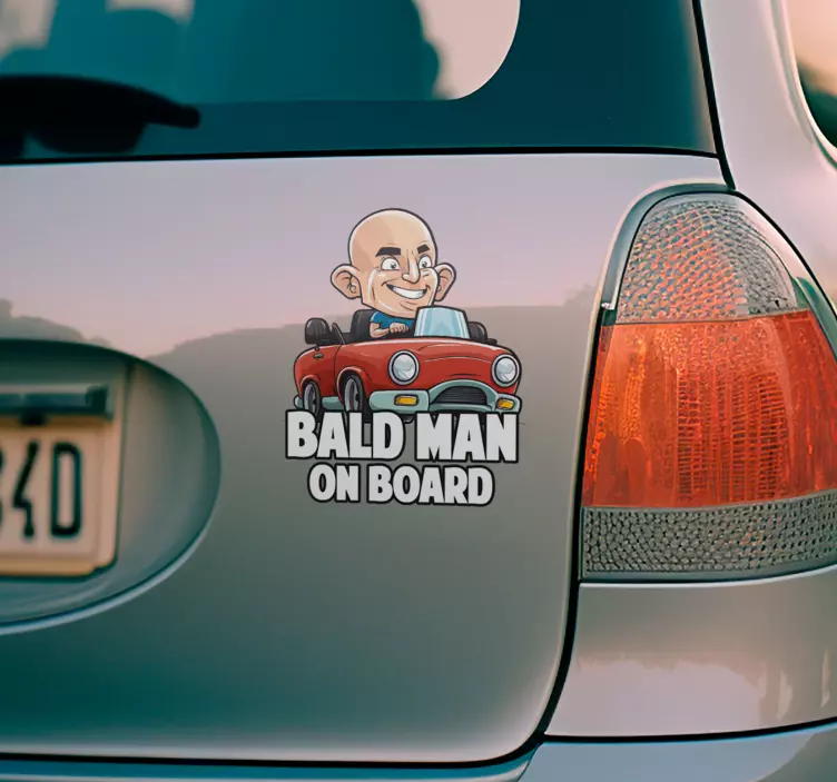 Bald on board car vinyl decal - TenStickers