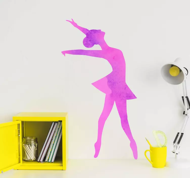 Ballerina dancer silhouette wall sticker - TenStickers