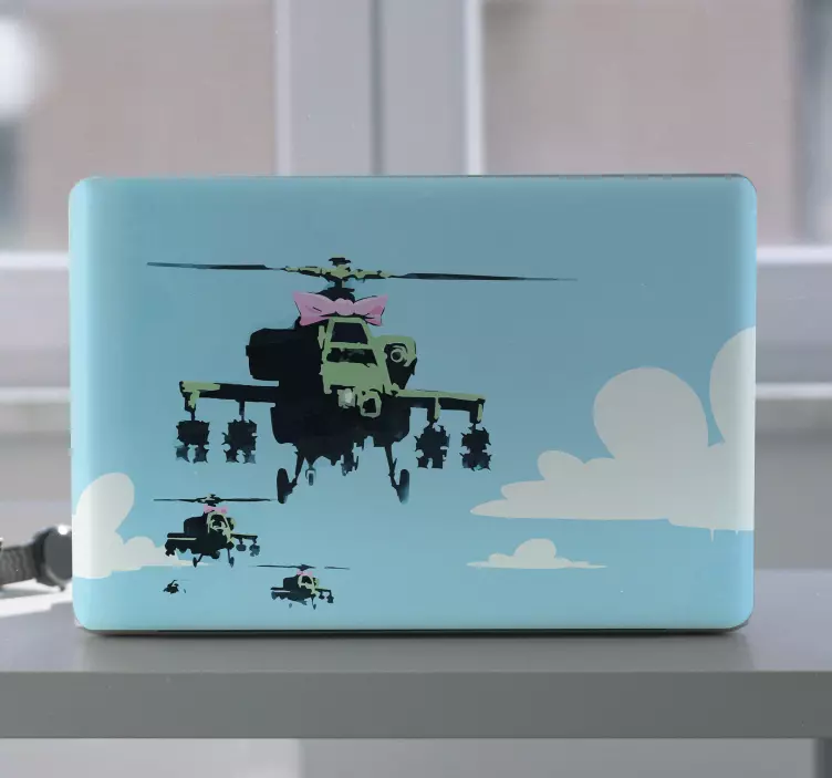 Banksy helicopters laptop skins - TenStickers