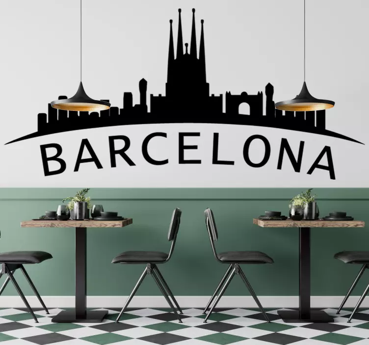 Barcelona sticker barcelona city silhouette - TenStickers