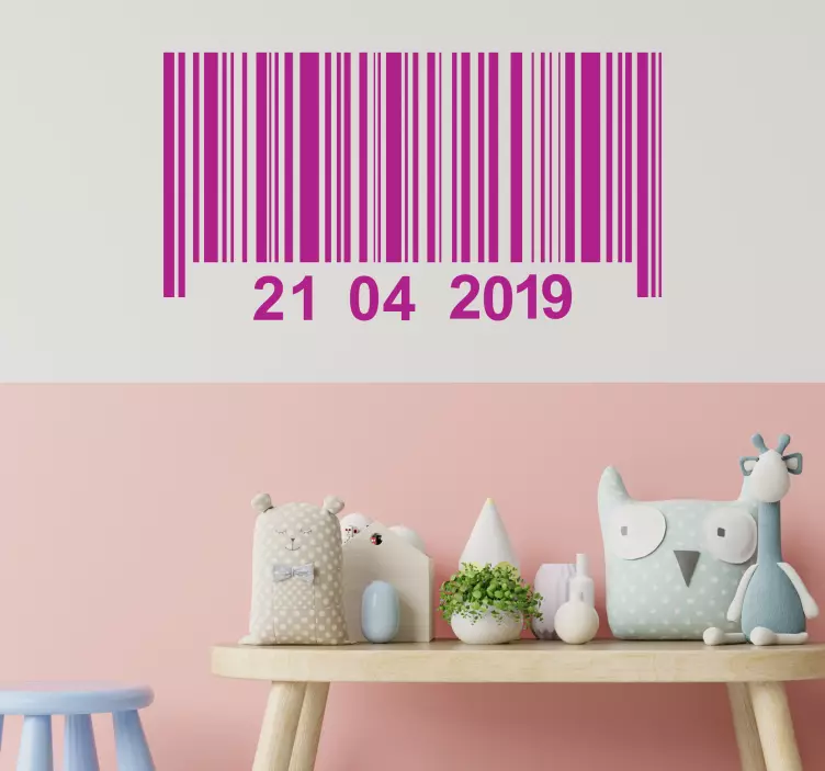 Barcode Birthday nursery wall sticker - TenStickers