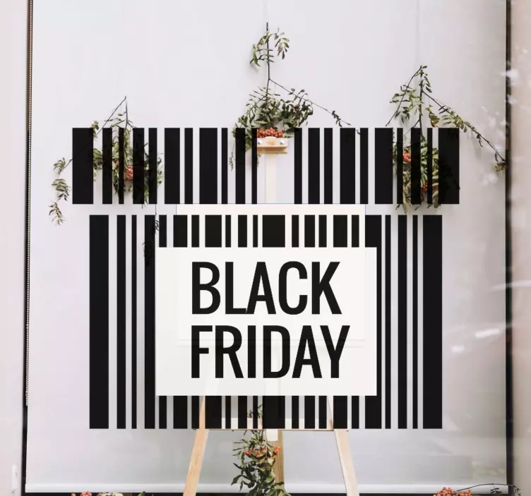 Barcode Sale Announcement Black Friday sticker - TenStickers