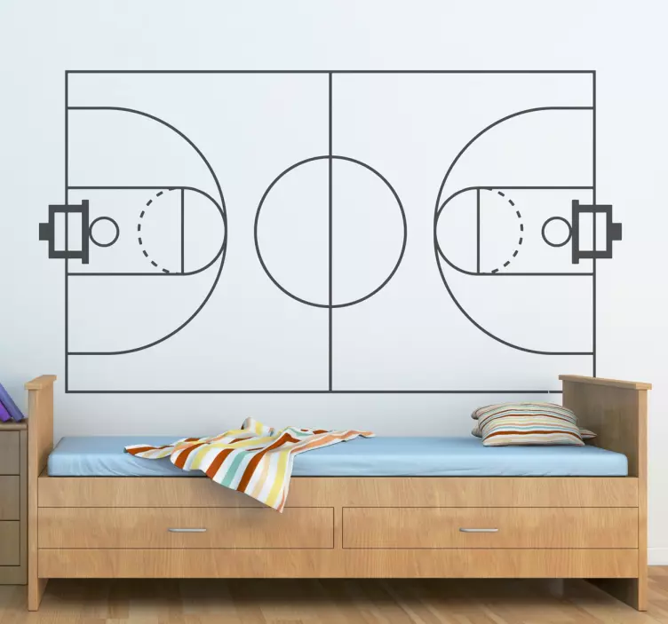 Basketball Court Mono-Colour Sticker - TenStickers