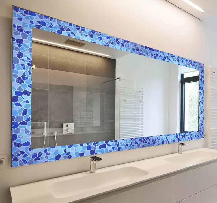 Mosaic frame bathroom mirror sticker - TenStickers