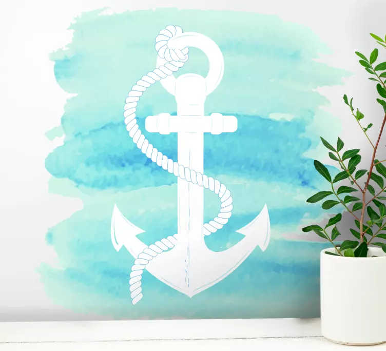 Beautiful anchor painting  marine wall sticker - TenStickers