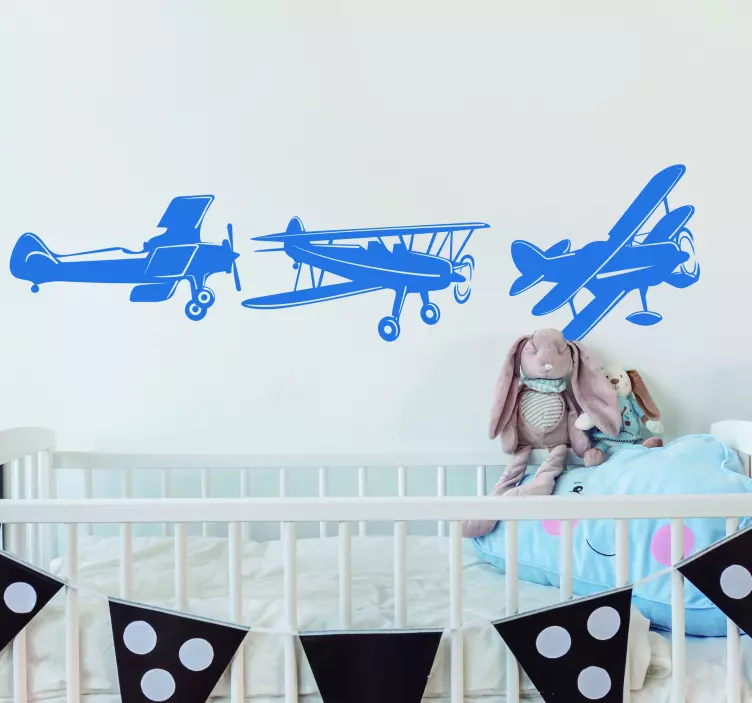 Bi-Plane Nursery Decor location sticker - TenStickers