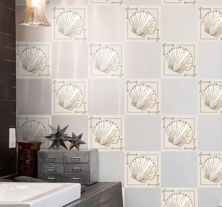 Big and Small Seashells  tile sticker - TenStickers