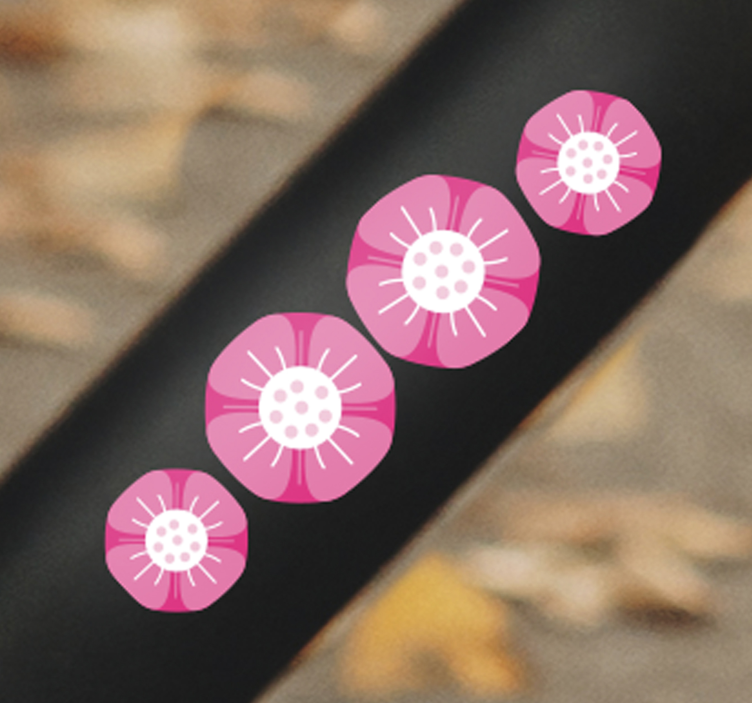 Bike sticker blush botanical arrangement - TenStickers