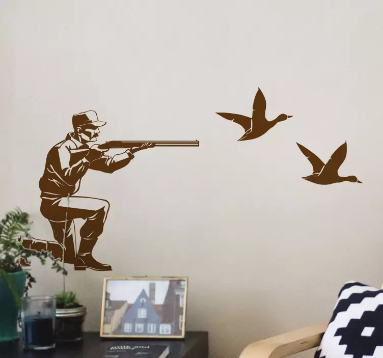 Bird shooting Hunter bird wall sticker - TenStickers