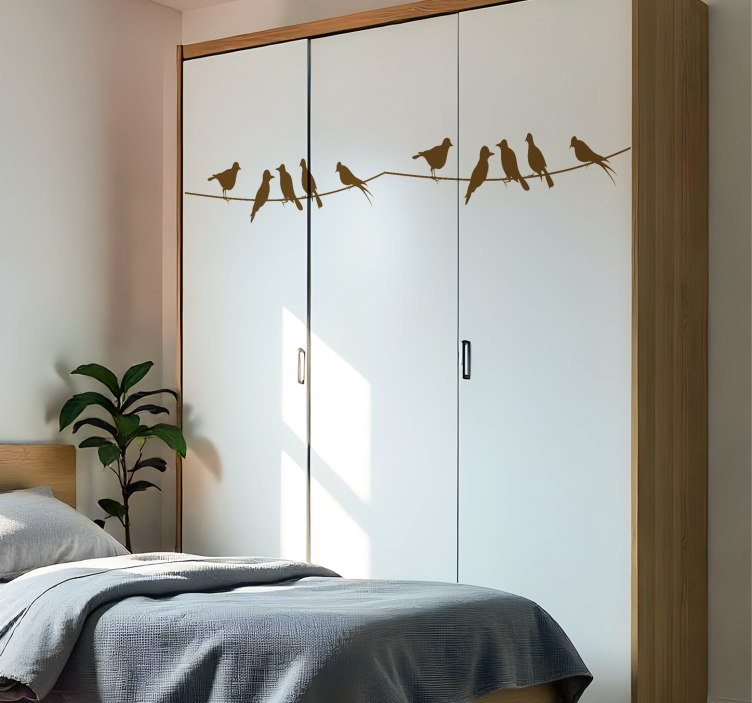 birds on wire furniture sticker - TenStickers