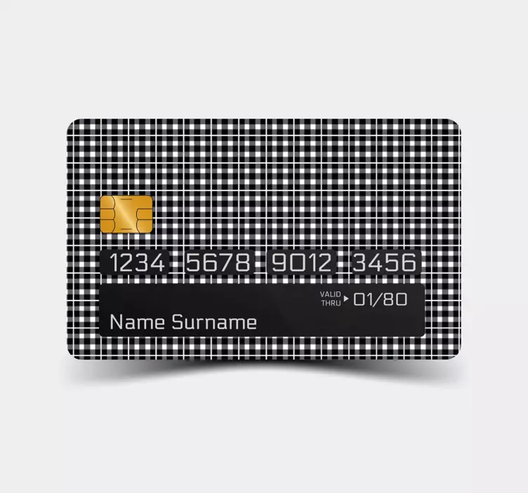 Black Checkered Pattern credit card sticker - TenStickers