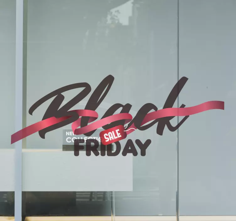Black Friday text in a bow stickers - TenStickers