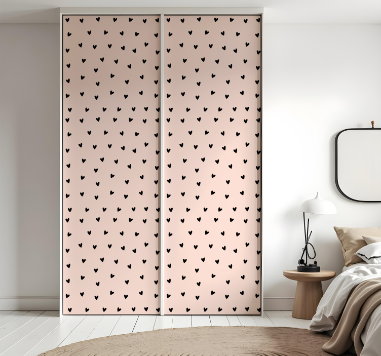 black heart pattern furniture sticker - TenStickers