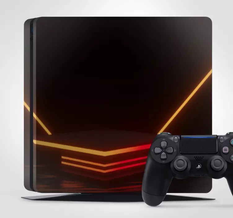 Black with red lights futuristic PS4 sticker - TenStickers