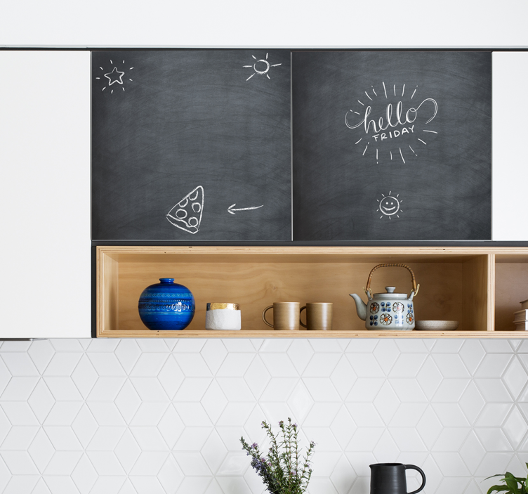 blackboard kitchen cabinet furniture sticker - TenStickers