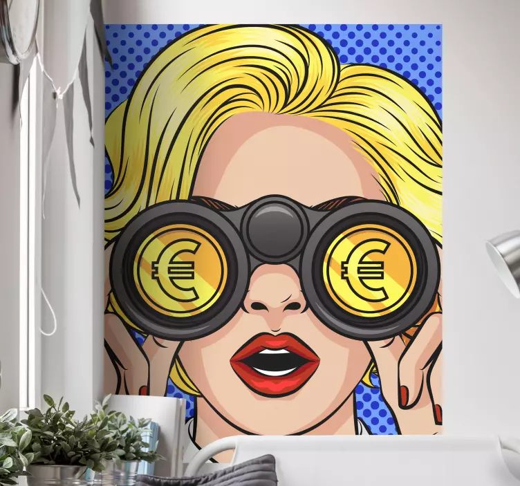 Blonde woman gazing character sticker - TenStickers
