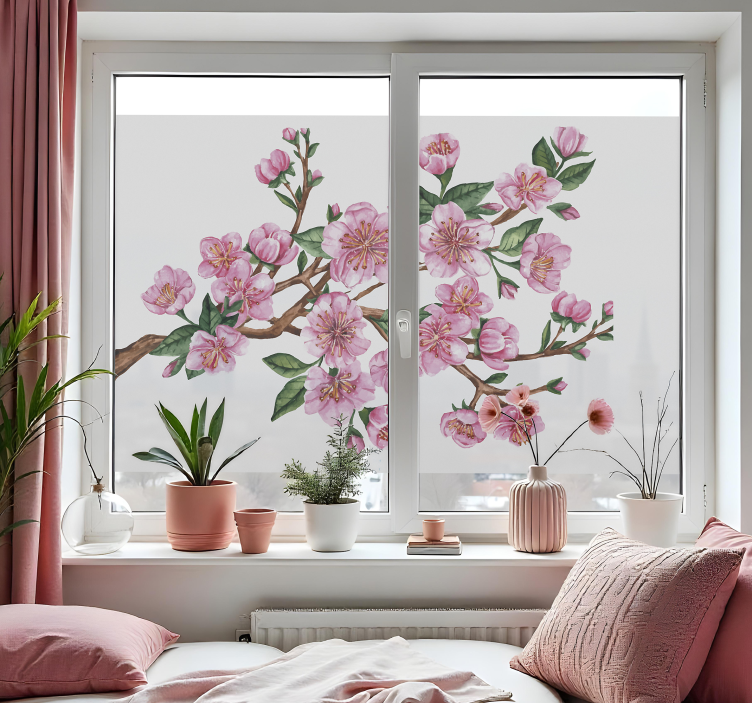 blossom branch window sticker - TenStickers