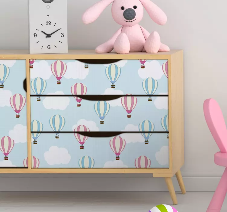 Blue and pink balloons furniture sticker - TenStickers