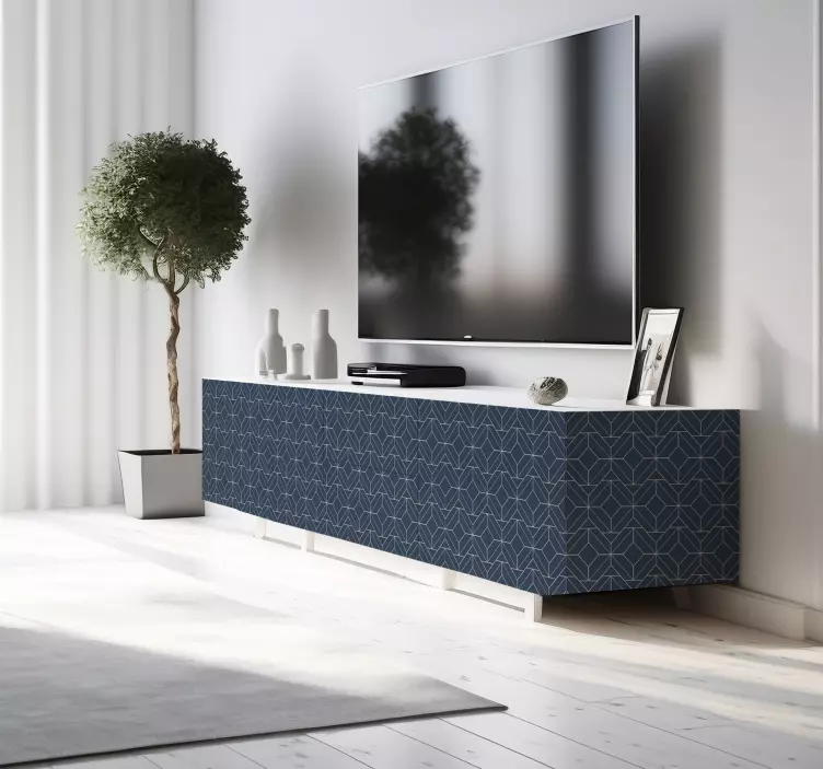 Blue Art Deco line furniture  sticker - TenStickers