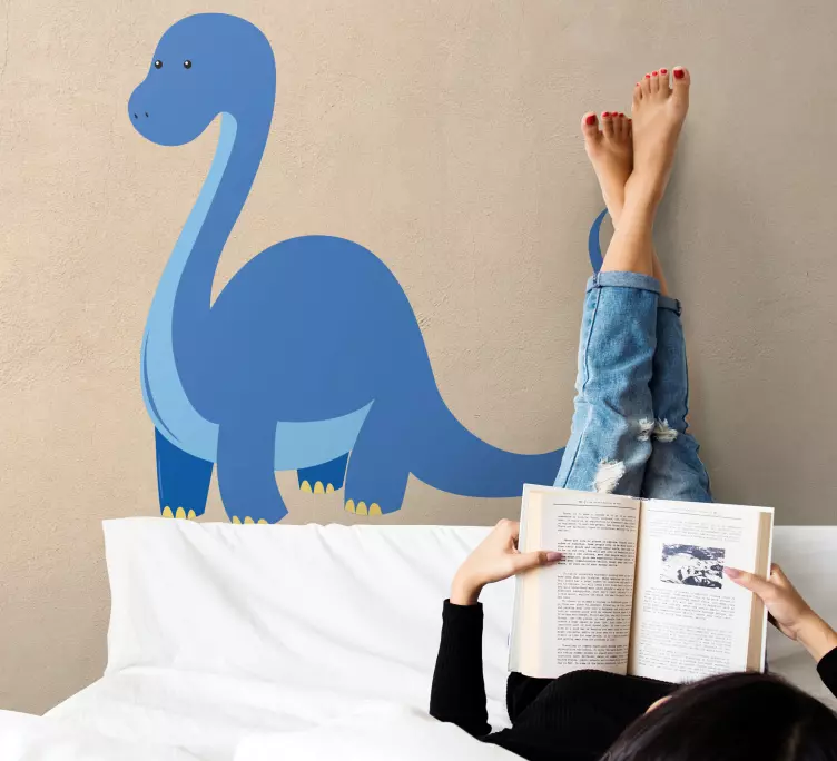 Blue baby dinosaur wall sticker - TenStickers