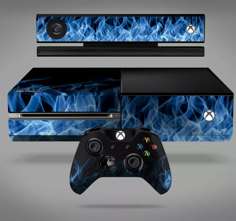 Blue fire flames effect xbox sticker - TenStickers