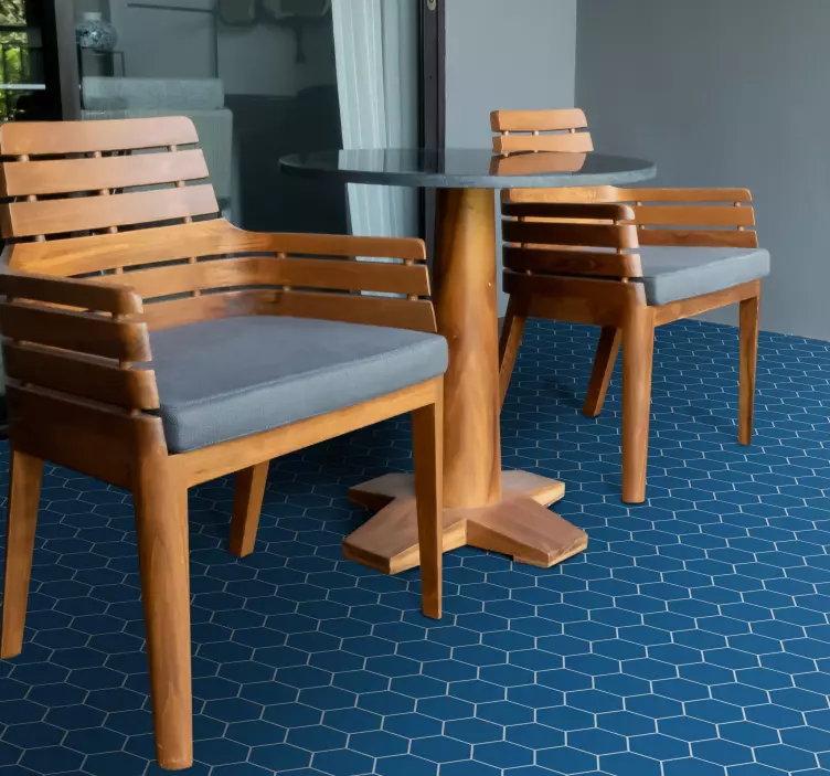 Blue Pentagon floor sticker - TenStickers