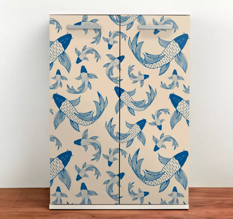 Bluefish patterned cover furniture sticker - TenStickers