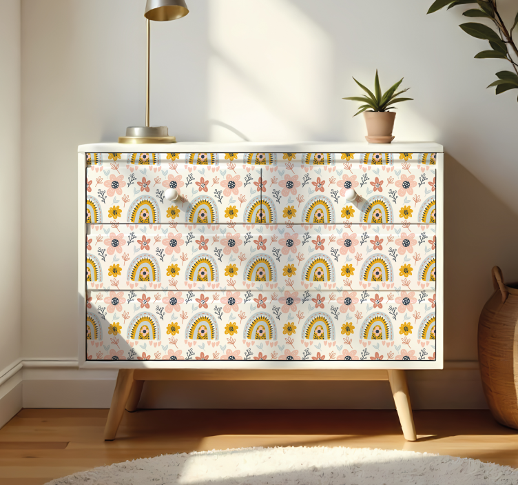 Boho clouds and rainbows furniture sticker - TenStickers