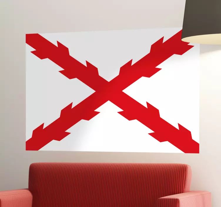 Bold Red Cross flag decal - TenStickers
