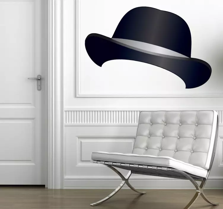 Bowler Hat Wall Sticker - TenStickers