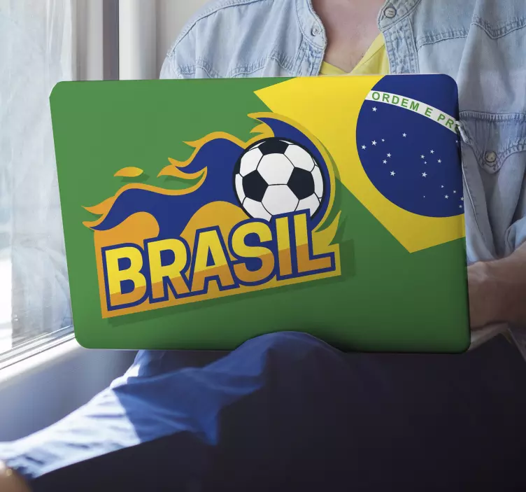Brazil Football Laptop Sticker - TenStickers