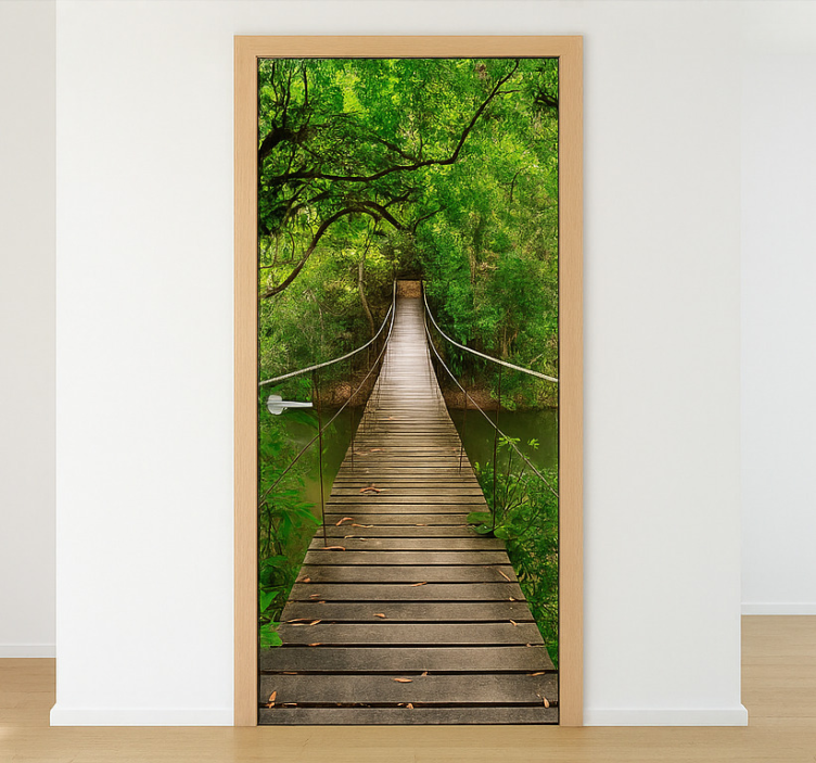 Bridge walkway design door sticker - TenStickers