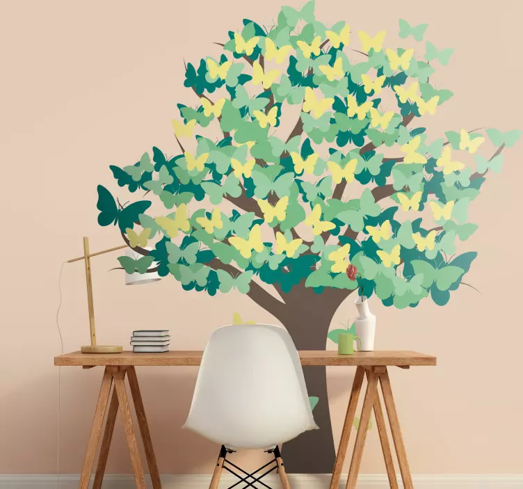 Butterfly Tree Wall Sticker - TenStickers