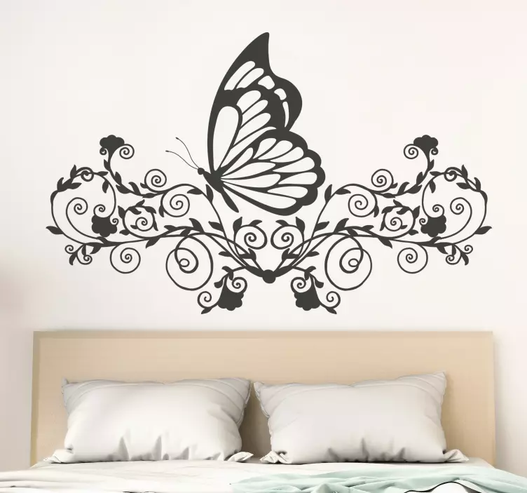 Butterflies and flowers wall sticker - TenStickers
