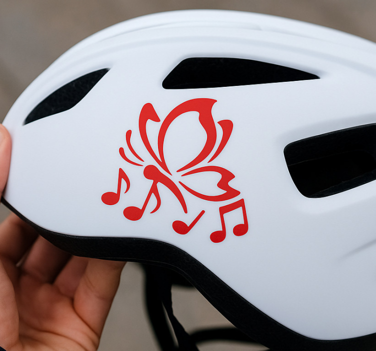 Butterfly music notes bike sticker - TenStickers