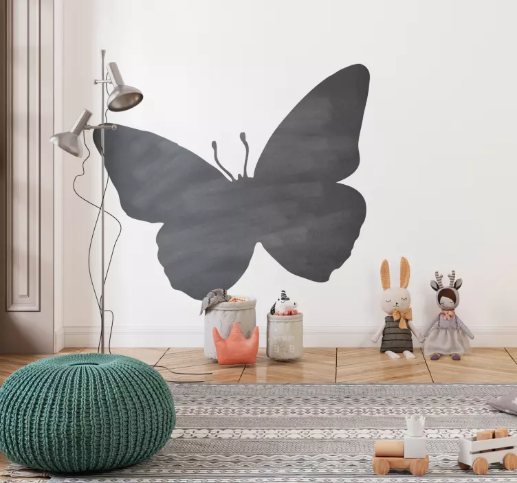 Silhouette blackboard of butterfly wall sticker - TenStickers