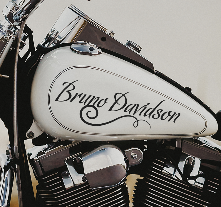 calligraphic filigree name motorcycle decal - TenStickers