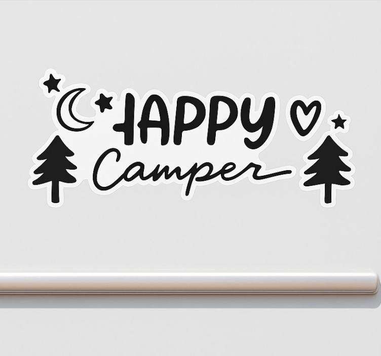 Campervan decal happy camper - TenStickers