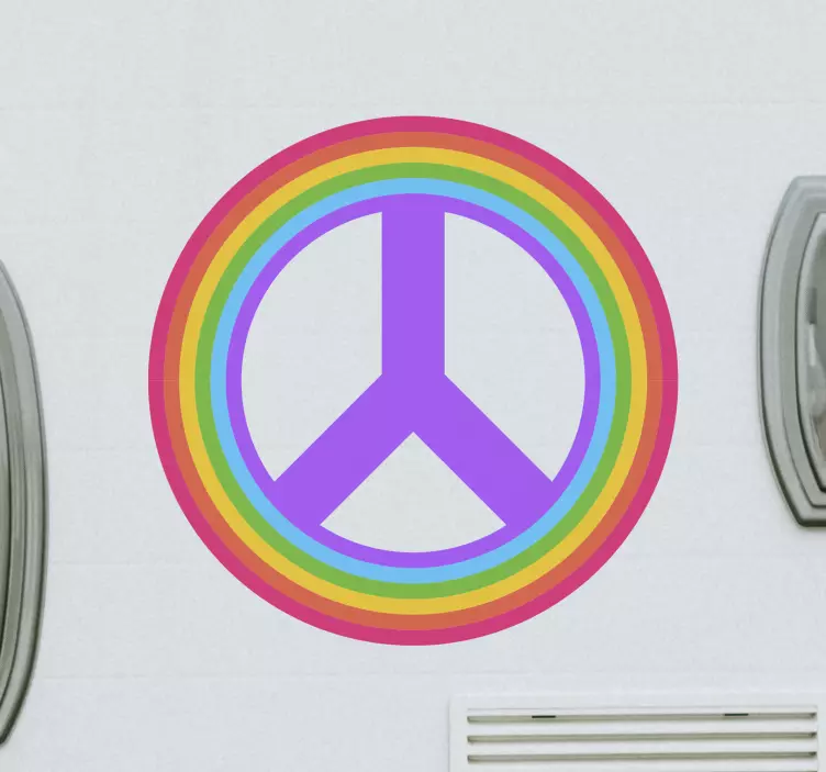 Car sticker peace symbol rainbow - TenStickers