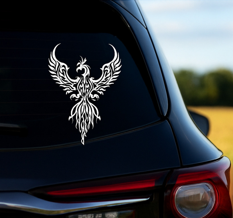 Car sticker white phoenix vinyl sticker - TenStickers