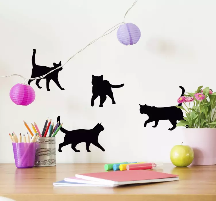 Cat sticker in every part furniture decal - TenStickers