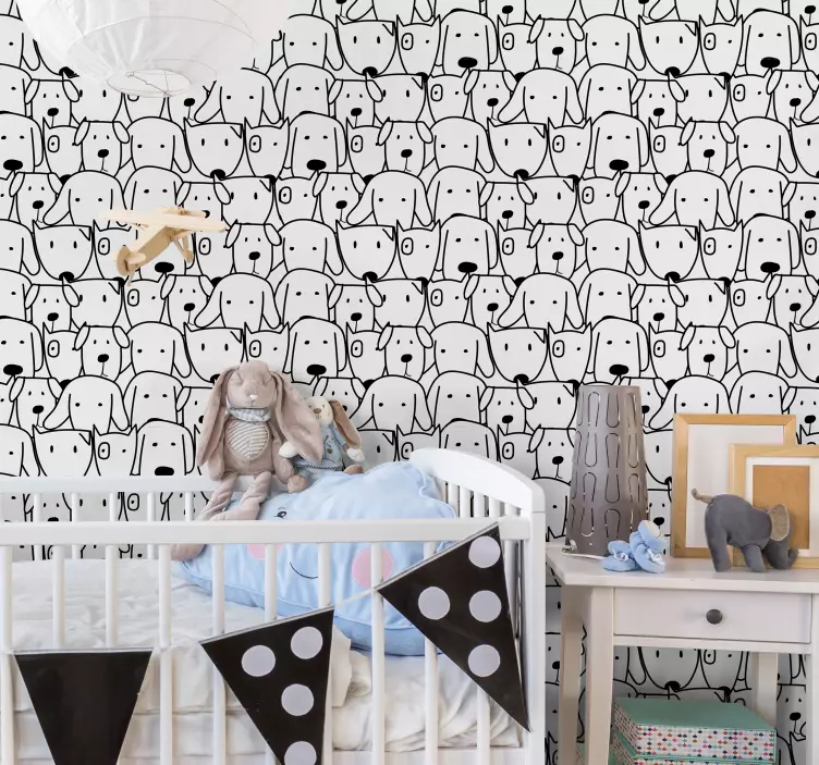 Cat sticker playful dog faces - TenStickers