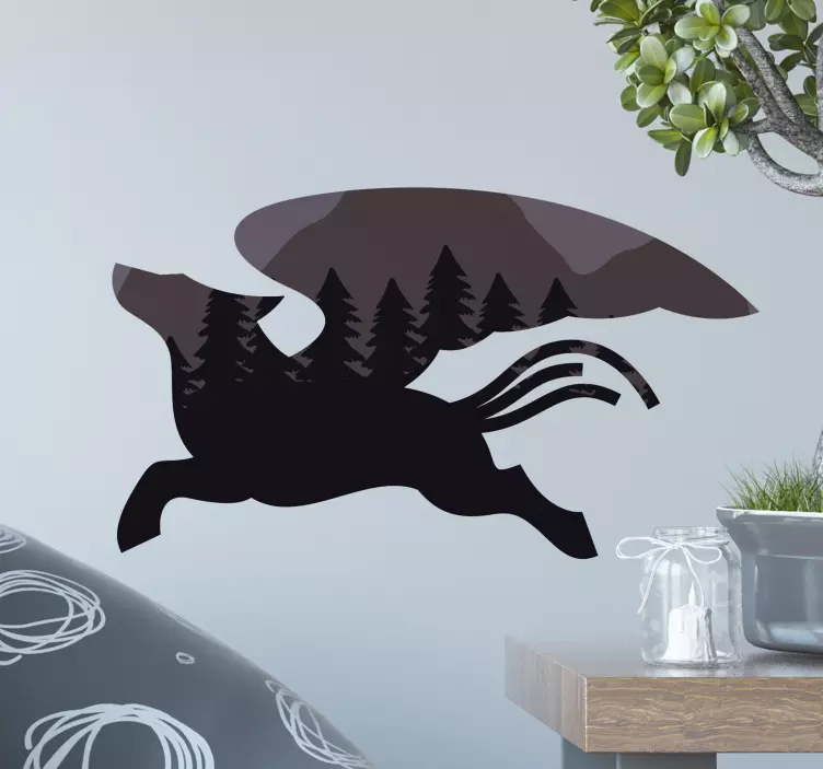 Cat sticker running feline silhouette - TenStickers