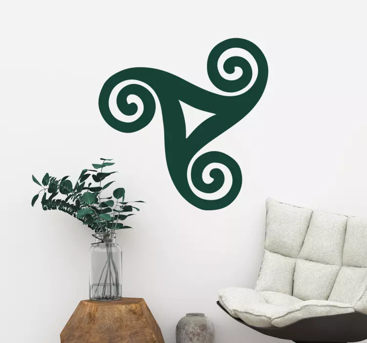 Celtic triskel line sticker - TenStickers