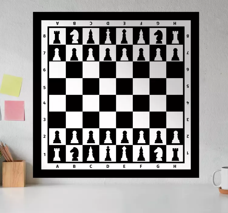 Chessboard board game sticker - TenStickers