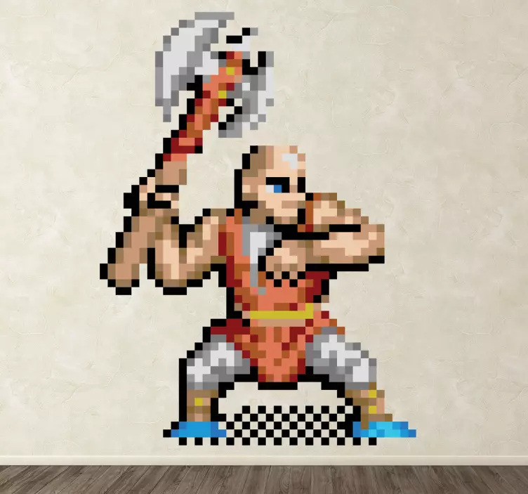 Childish 8 bit character video game sticker - TenStickers