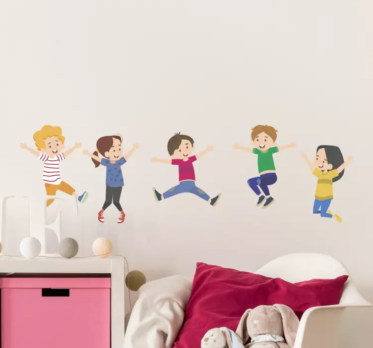 children jumping Childrens Bedroom Wall Sticker - TenStickers