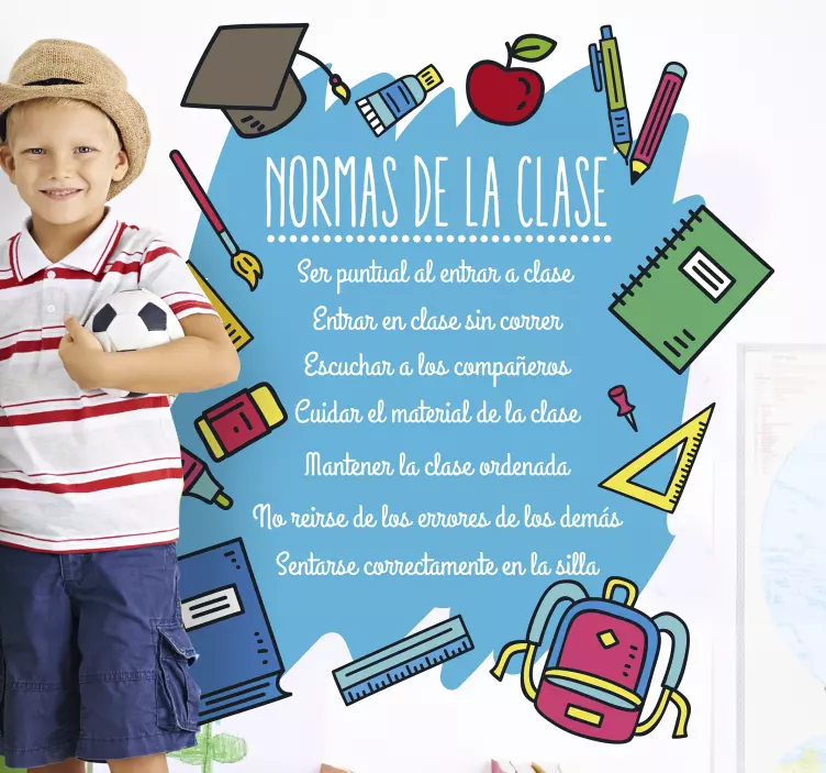 children's class rules educational wall decal - TenStickers