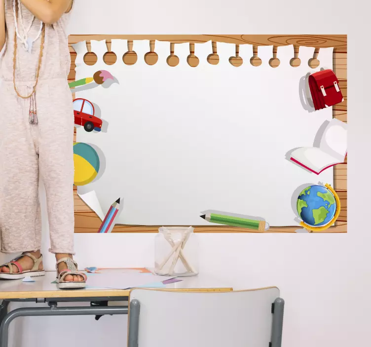 Children´s Desk and Paper Wall Sticker - TenStickers